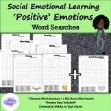 Social Emotional Learning - Positive Emotions Word Search 