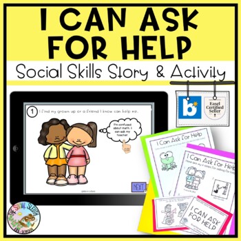 Preview of I CAN ASK FOR HELP Preschool Social Skills Story Social Emotional Learning