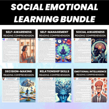 Preview of Social Emotional Learning Reading Worksheets Bundle |  Social Skills Life Skills