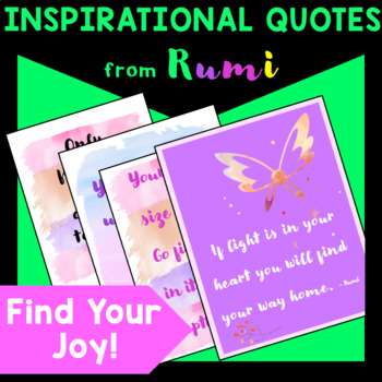 Preview of Social Emotional Learning | Rumi Quotes to Inspire Positivity and SEL