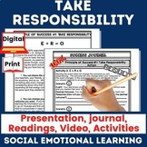 Taking Responsibility Social Emotional Learning activity S