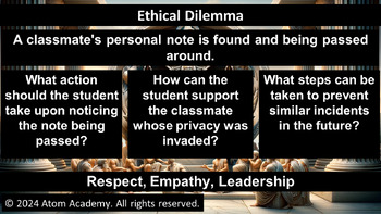 Preview of Social Emotional Learning (SEL) Character Education Ethical Dilemmas