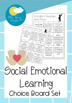 Preview of Social Emotional Learning (SEL) Choice Board Set