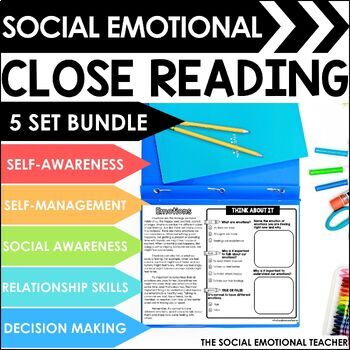 Preview of Social Emotional Learning Close Reading Passages Worksheets