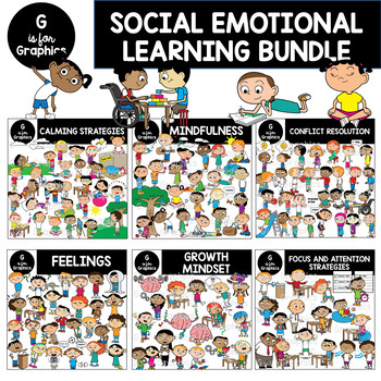 Preview of Social Emotional Learning SEL/Counseling Clipart Bundle