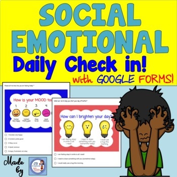 Preview of Social Emotional Learning (SEL) Google Form Daily Check in