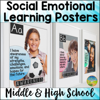 Preview of Social Emotional Learning Skills Posters for Middle & High Back to School