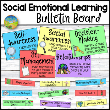 Preview of Social Emotional Learning Skills Bulletin Board and Posters