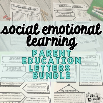 Preview of Social Emotional Learning Skills Parent Letters SEL Home Connection BUNDLE