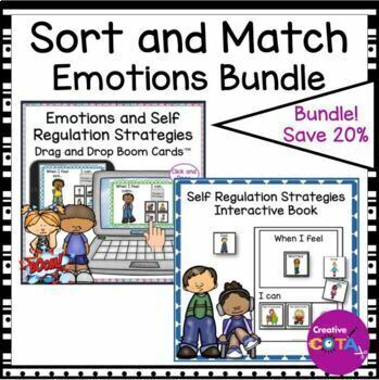 Preview of Occupational Therapy SEL Sort & Match Emotions Print & Digital BOOM Cards Bundle
