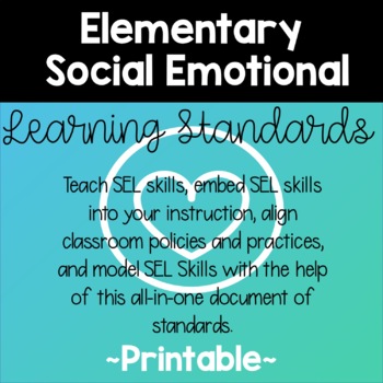 Preview of Social Emotional Learning Standards Assessment Checklist (Elementary)