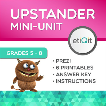 Preview of Be an Upstander to Bullying Middle School Mini-Unit | Prezi & Printables