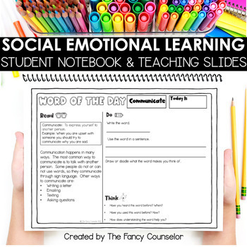 Preview of Daily SEL Social Emotional Learning Word of the Day Slides Notebook