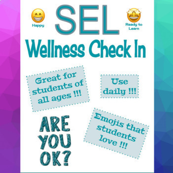 Preview of Social Emotional Learning Wellness Digital Check In
