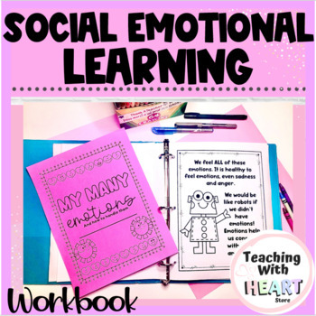 Preview of Social Emotional Learning Workbook | Emotions | Printable and Google Slides