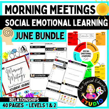 Preview of Social Emotional Learning Worksheets Autism June SEL BUNDLE student journal pdf
