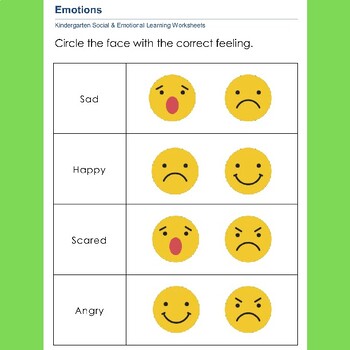 Social & Emotional Learning Worksheets/ Kindergarten by WonderTech World