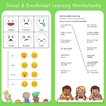 Preview of Social & Emotional Learning Worksheets/ Kindergarten