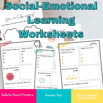Preview of Social Emotional Learning Worksheets, Self Regulation Worksheets, SEL POSTERS