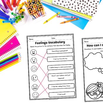 self regulation worksheets to help kids identify their feelings