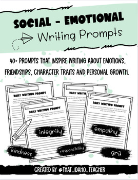 Preview of Social Emotional Learning Writing / Journal Prompts : SEL Activity - Community