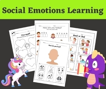 Preview of Social Emotional Learning worksheets for kindergarten,Grade 1-3 or Homeschool