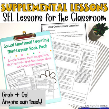 Preview of Social Emotional Lessons to Support Classroom Behaviors | Supplemental Lessons