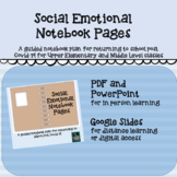 Social Emotional Needs notebook/journal for post Covid19 students
