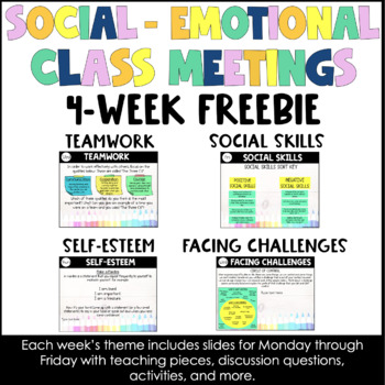 Preview of Social Emotional SEL Class Meetings Morning Meetings FREEBIE
