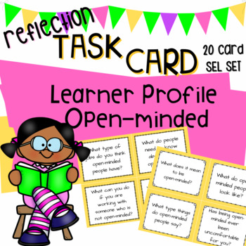 Preview of Social Emotional SEL Task Cards IB PYP Learner Profile Open Minded
