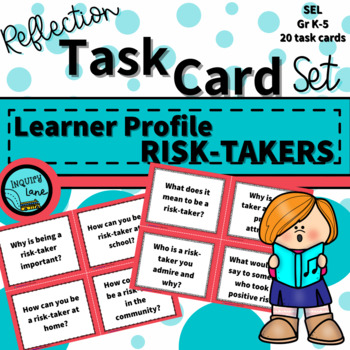 Preview of Social Emotional SEL Task Cards IB PYP Learner Profile Risk Takers