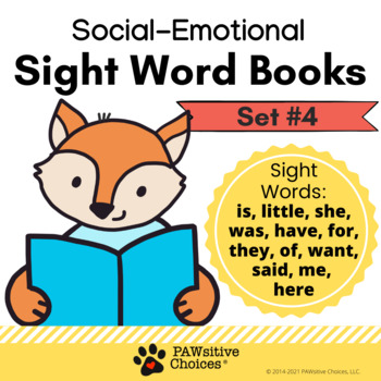 Preview of Social-Emotional Sight Word Books- Set 4