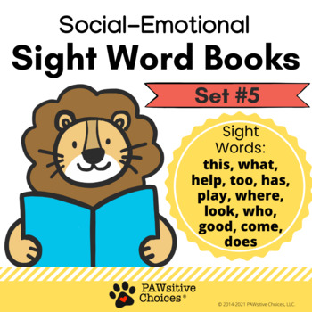 Preview of Social-Emotional Sight Word Books- Set 5