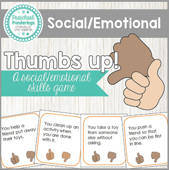 Preview of Social Emotional Skills for Preschool - Thumbs Up