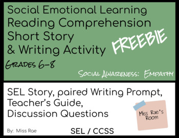 Preview of Social Emotional Learning Short Story, Questions & Writing on EMPATHY -  FREEBIE