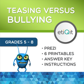 Preview of Bullying Versus Teasing Middle School Mini-Unit | Prezi & Printable Activities