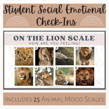 Preview of Social Emotional Student Check-Ins: Animal Mood Boards
