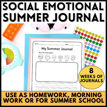 Preview of Summer Writing Journal: Social Emotional Gratitude Journal Kindergarten Review