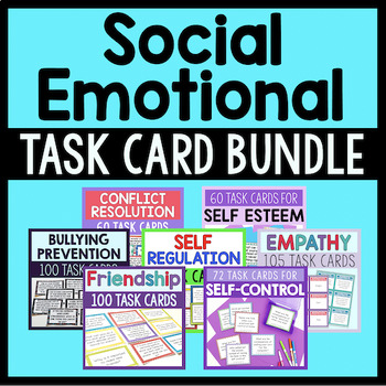 Preview of Social Emotional Task Cards Bundle (Save 20%)