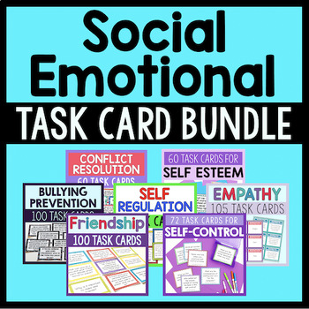 Social Emotional Task Cards Bundle (save 20%) By Counselor Chelsey