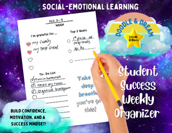 Preview of Social-Emotional Weekly Organizer for Student Success| English