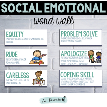 Preview of Social Emotional Word Wall | SEL Vocabulary