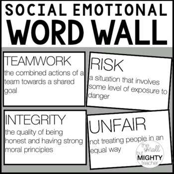 Preview of Social Emotional Word Wall - Social Emotional Vocabulary