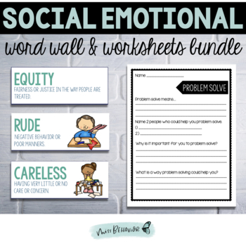 Preview of Social Emotional Word Wall | Social Emotional Vocabulary Worksheets