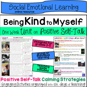 Preview of Social Emotional Workbook on Healthy Positive Self-Talk with Teacher Guide