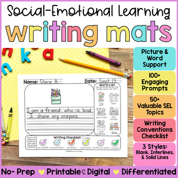 Preview of Writing Paper Prompts with Picture Box - Social Emotional Learning Worksheets
