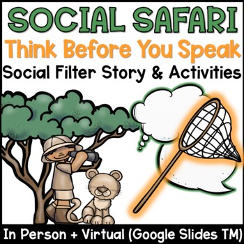 Preview of Social Filter Lesson and Activities With Google Slides TM