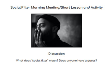 Preview of Social Filter Morning Meeting/Short Lesson and Activity (3rd/4th/5th)