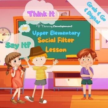 Preview of Social Filter Upper Elementary Digital Lesson| No-prep SEL Lesson