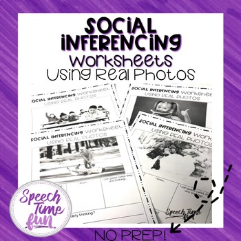 Preview of Social Inferencing Worksheets Using Real Photos (no prep)